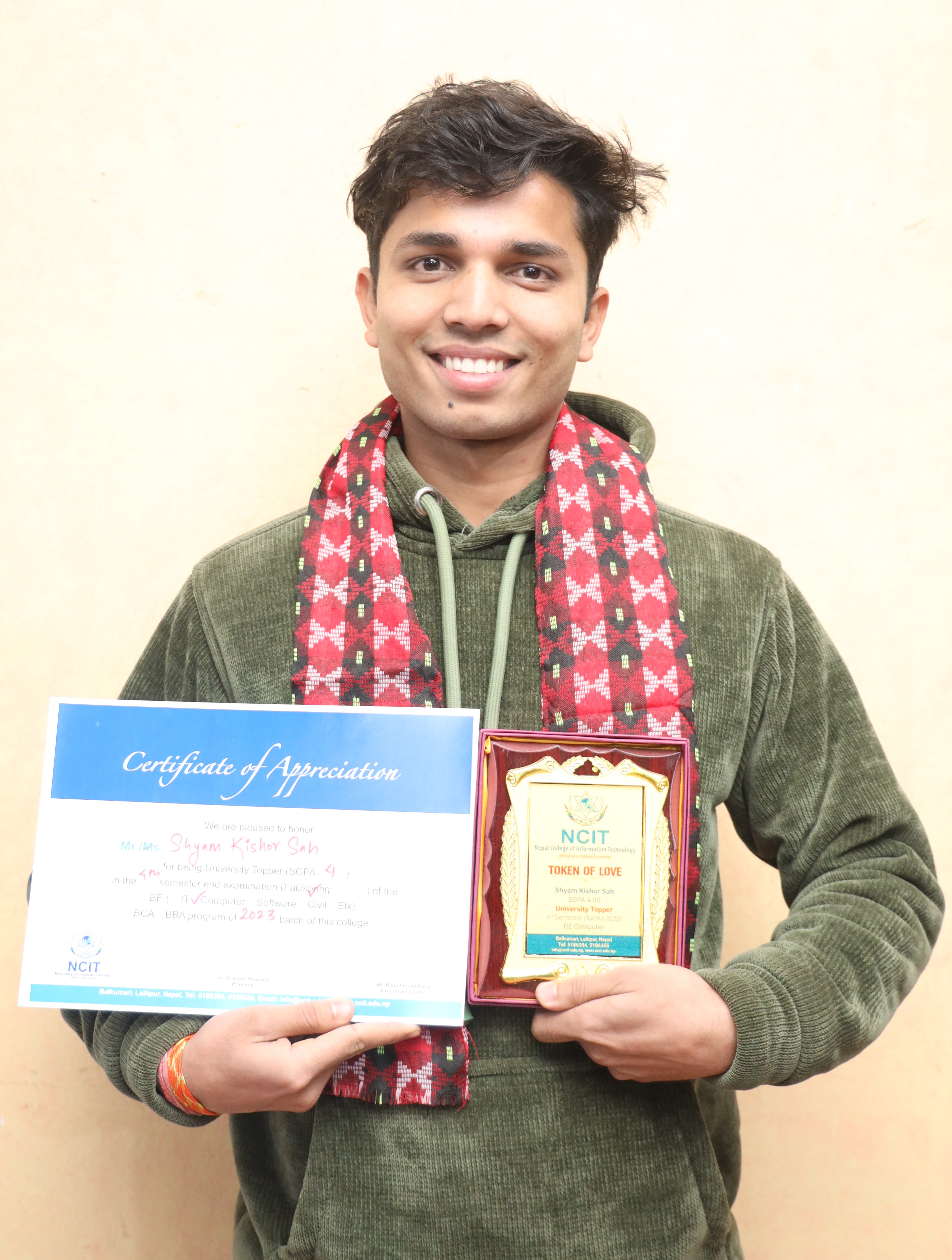 University topper recognition
